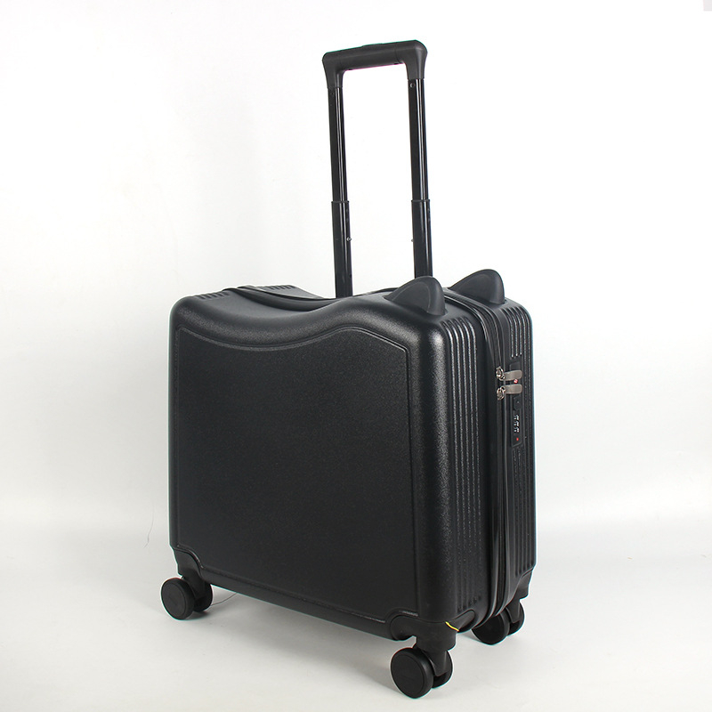 Детски куфар за пътуване с котешки уши, цип за отваряне, универсални колела, заключване с парола, тегло 2,8 кг