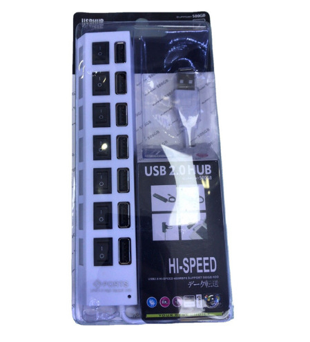 USB хъб SD-134 с независим превключвател, 1–4 порта, USB 2.0, 480 Mbps, захранван през USB