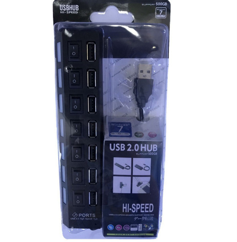 USB хъб SD-134 с независим превключвател, 1–4 порта, USB 2.0, 480 Mbps, захранван през USB