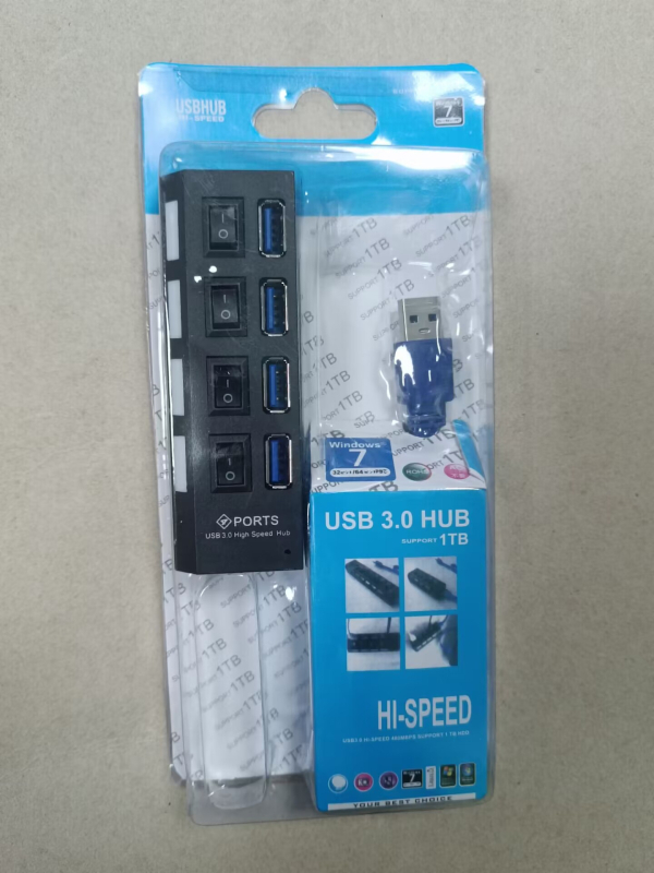 USB хъб SD-134 с независим превключвател, 1–4 порта, USB 2.0, 480 Mbps, захранван през USB