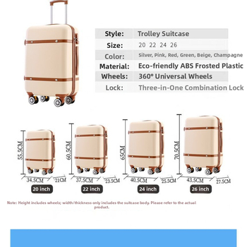 Αποσκευές βαλίτσα με φερμουάρ, ABS+PC υλικό, κυκλικοί τροχοί, κλειδαριά με κωδικό, κατάλληλη για οικογενειακές μετακινήσεις