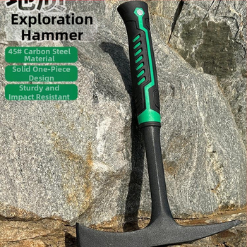 Geologijos tyrimų plaktukas – daugiafunkcis, ašia plokščia galva, tinkamas alpinizmui ir kasybai