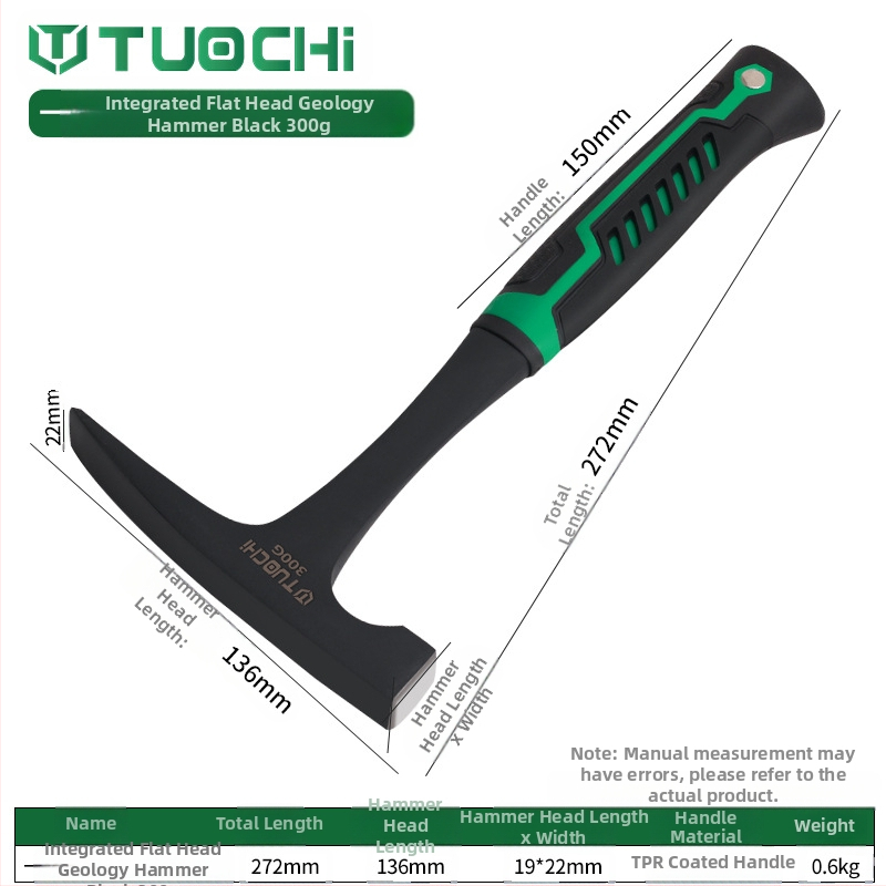 Geologijos tyrimų plaktukas – daugiafunkcis, ašia plokščia galva, tinkamas alpinizmui ir kasybai