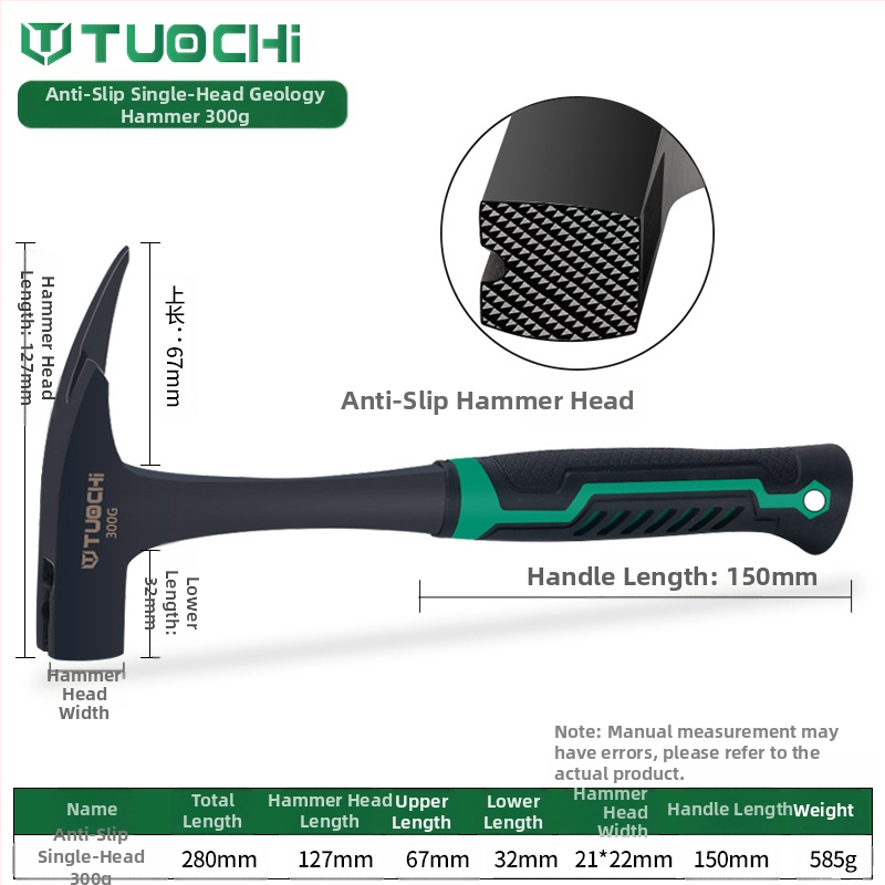 Geologijos tyrimų plaktukas – daugiafunkcis, ašia plokščia galva, tinkamas alpinizmui ir kasybai