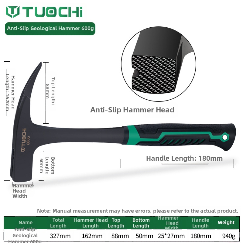 Geologijos tyrimų plaktukas – daugiafunkcis, ašia plokščia galva, tinkamas alpinizmui ir kasybai