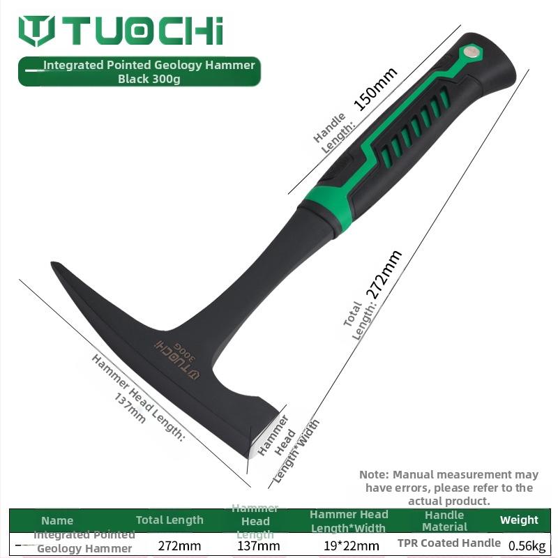 Geologijos tyrimų plaktukas – daugiafunkcis, ašia plokščia galva, tinkamas alpinizmui ir kasybai