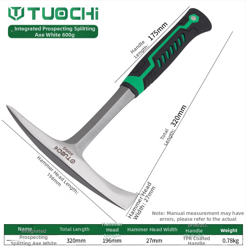 Geologijos tyrimų plaktukas – daugiafunkcis, ašia plokščia galva, tinkamas alpinizmui ir kasybai