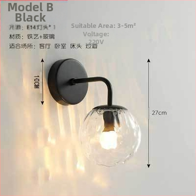 LED φωτιστικό τοίχου με γυάλινο σκιάδιο, αλουμινένιο σώμα, τάση ≤36V