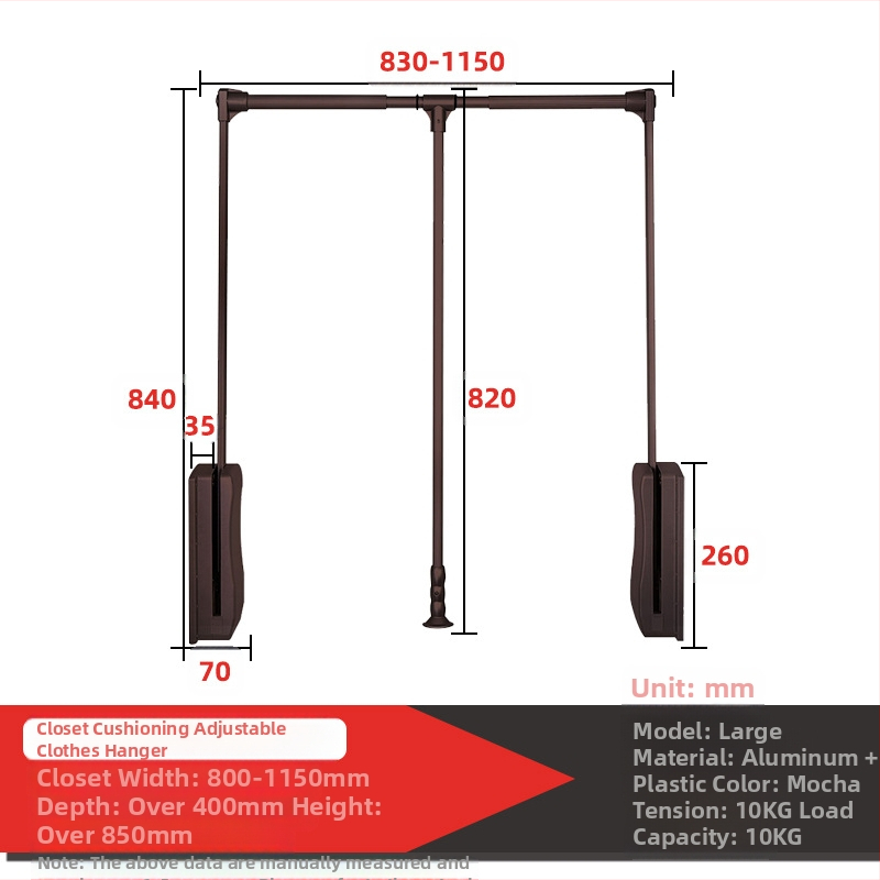 Κρεμάστρες ρούχων με αμορτισέρ για γκαρνταρόμπα, ντουλάπι και υψηλό ντουλάπι — Αλουμίνιο KM-306, Σύγχρονο μινιμαλιστικό στυλ, Προέλευση Φοσάν