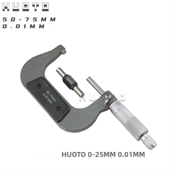 HUOTO Μικρομέτρο νημάτων, εμβέλεια 0-100 mm, μέτρηση εξωτερικού διαμέτρου, μέτρηση μεσαίου διαμέτρου νημάτων, αξεσουάρ μέτρησης πάχους