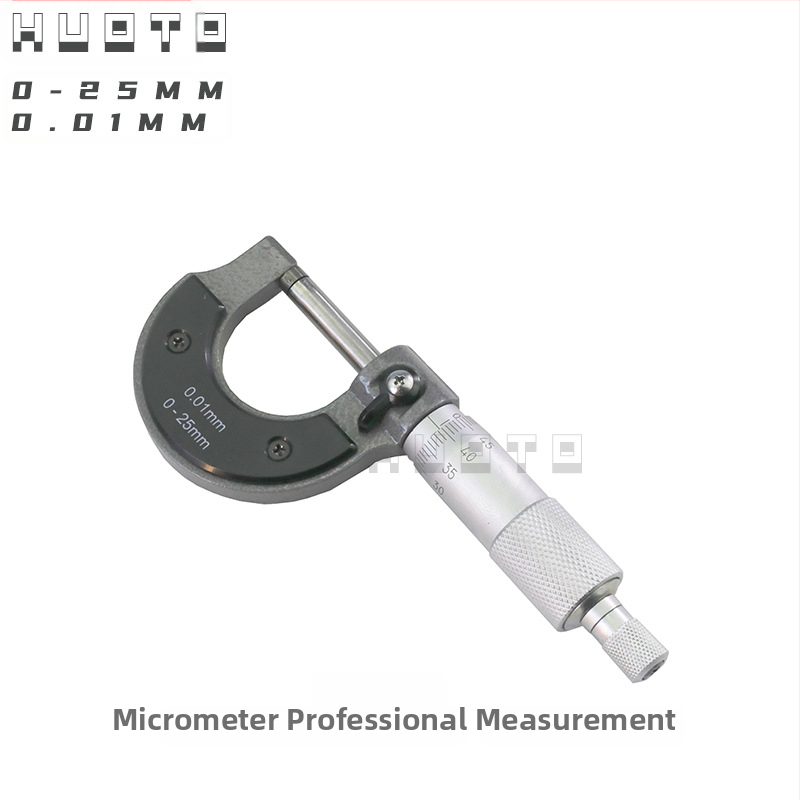 HUOTO резбов микромер, обхват 0-100 мм, измерване на външен диаметър, измерване на среден диаметър на резбата, аксесоари за измерване на дебелината