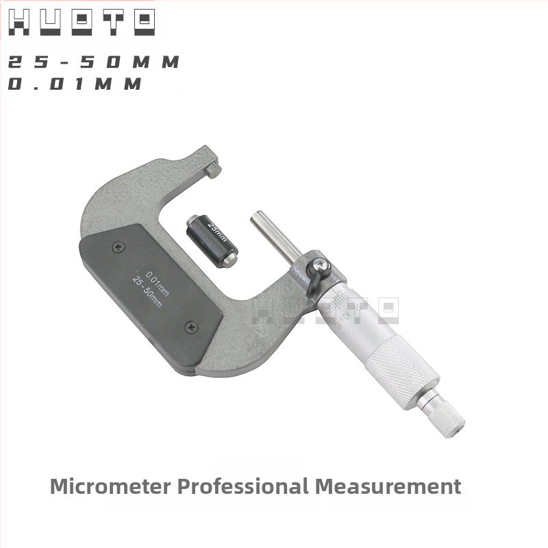 HUOTO резбов микромер, обхват 0-100 мм, измерване на външен диаметър, измерване на среден диаметър на резбата, аксесоари за измерване на дебелината
