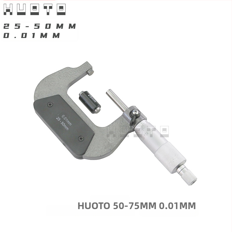 HUOTO Μικρομέτρο νημάτων, εμβέλεια 0-100 mm, μέτρηση εξωτερικού διαμέτρου, μέτρηση μεσαίου διαμέτρου νημάτων, αξεσουάρ μέτρησης πάχους