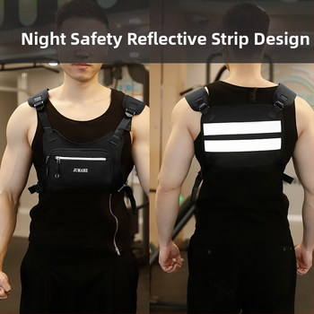 Ανδρική τσάντα θώρακα - Πολυεστέρας, Αδιάβροχη & Ultra-light, Σχέδιο με γράμματα, Άνοιξη 2024