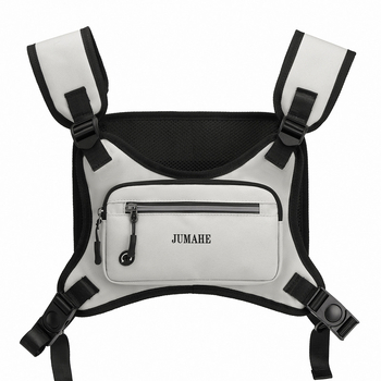 Мъжка гръдна чанта за спорт - полиестер, водоустойчива и ултралека, буквен дизайн, пролет 2024