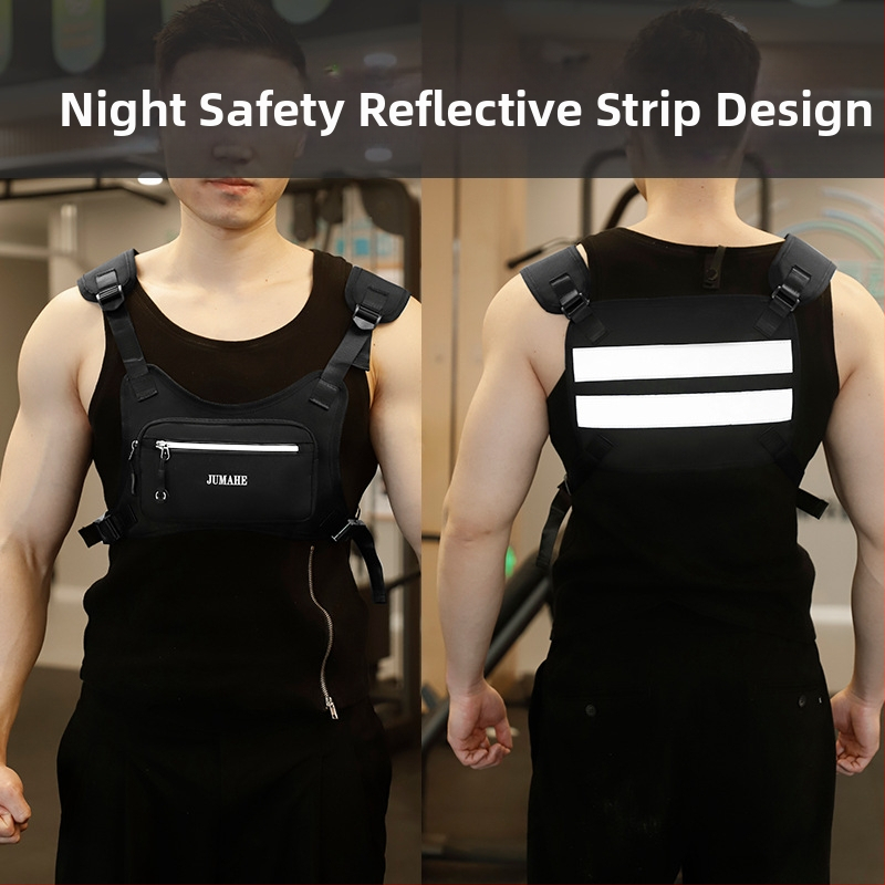 Ανδρική τσάντα θώρακα - Πολυεστέρας, Αδιάβροχη & Ultra-light, Σχέδιο με γράμματα, Άνοιξη 2024