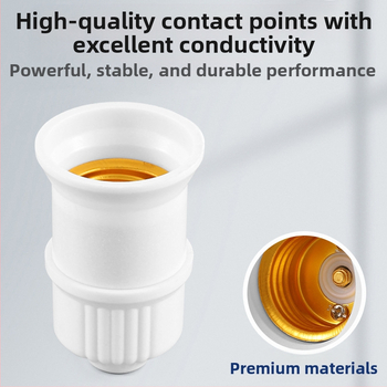 E27 κεραμική βιδωτή βάση λαμπτήρα, PVC σώμα και PVC κάλυμμα, IP20, μοντέλο QPD-008, τροφοδοσία από πρίζα