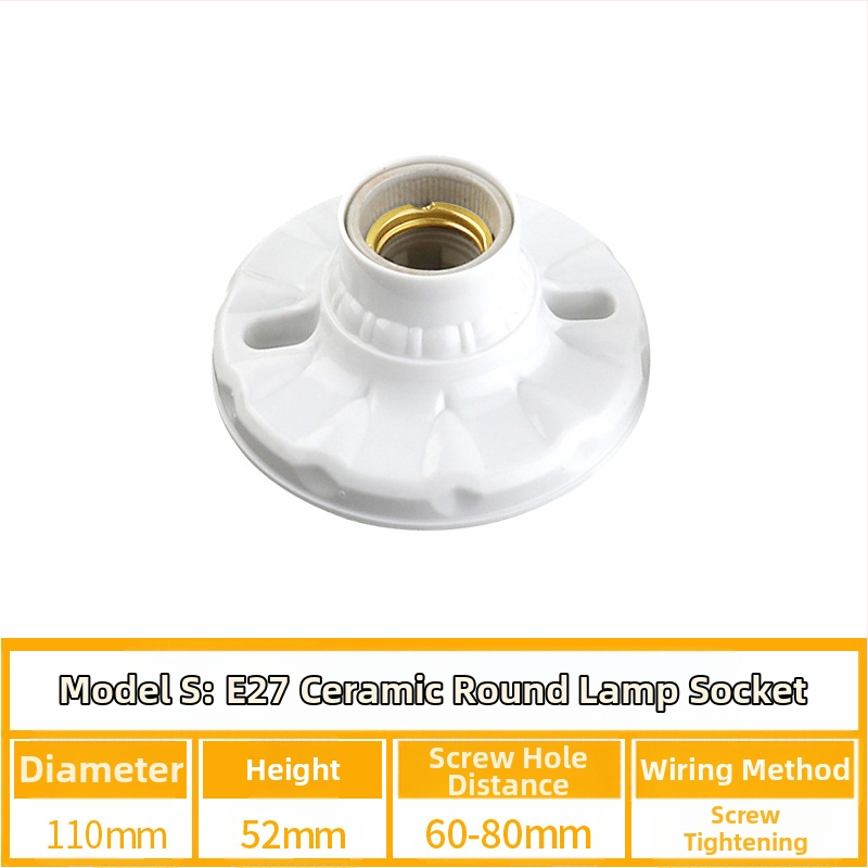 E27 κεραμική βιδωτή βάση λαμπτήρα, PVC σώμα και PVC κάλυμμα, IP20, μοντέλο QPD-008, τροφοδοσία από πρίζα