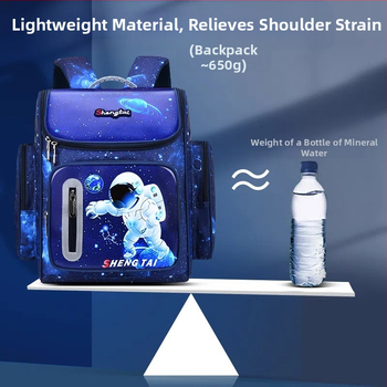 Unisex skolas mugursoma ar kosmosa motīvu primārajai skolai, neilona materiāls, modelis 8204, elpojoša, ūdensnecaurlaidīga, pret zādzību