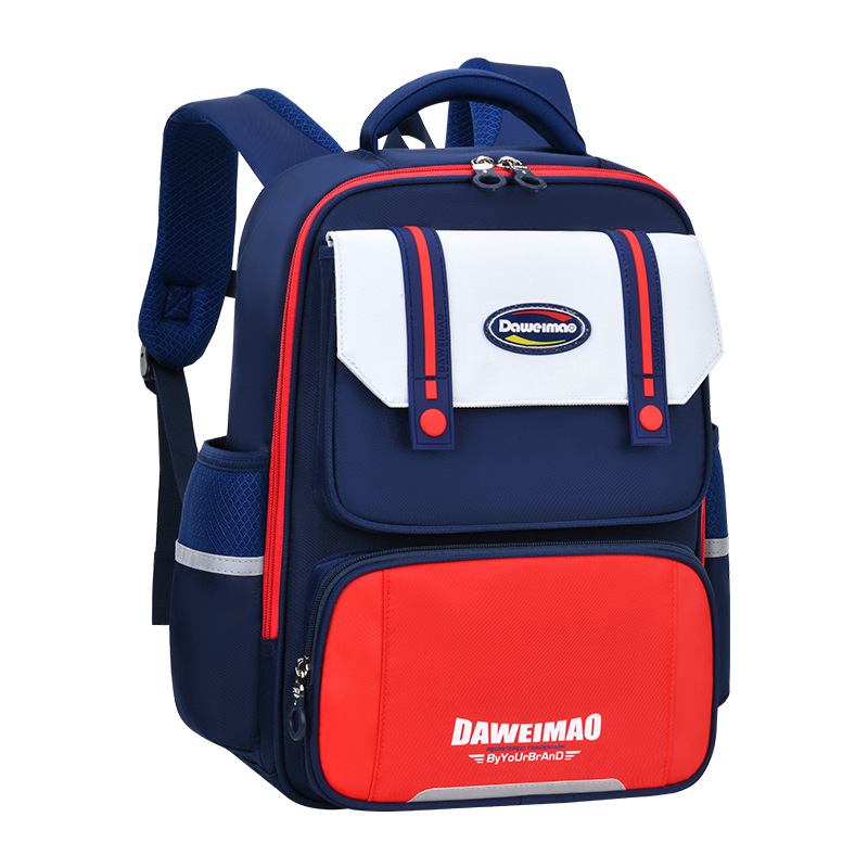 Skolas mugursoma sākumskolai, viegla un ūdensizturīga, modelis 6918, izliektas plecu siksnas, elpojošā odere