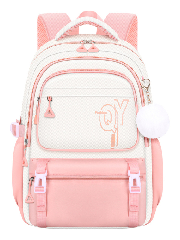 PU skolas mugursoma meitenēm ar elpojošu, ūdensizturīgu un antibakteriālu audumu, muguras aizsardzību, iekšējā odere no kanvas ar svītru rakstu