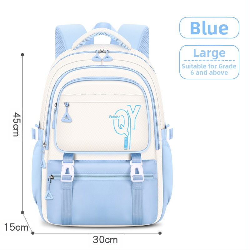 PU skolas mugursoma meitenēm ar elpojošu, ūdensizturīgu un antibakteriālu audumu, muguras aizsardzību, iekšējā odere no kanvas ar svītru rakstu