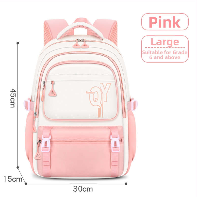 PU skolas mugursoma meitenēm ar elpojošu, ūdensizturīgu un antibakteriālu audumu, muguras aizsardzību, iekšējā odere no kanvas ar svītru rakstu