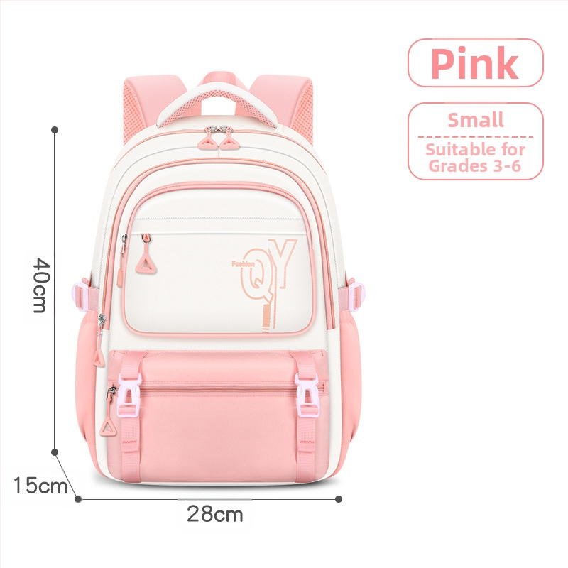 PU skolas mugursoma meitenēm ar elpojošu, ūdensizturīgu un antibakteriālu audumu, muguras aizsardzību, iekšējā odere no kanvas ar svītru rakstu