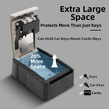 Κλειδοθήκη αλουμινίου με κωδικό CH-817/827, μοντέρνος μινιμαλισμός, τοίχος ή κρεμάστρα, αριθμητικό κλείδωμα