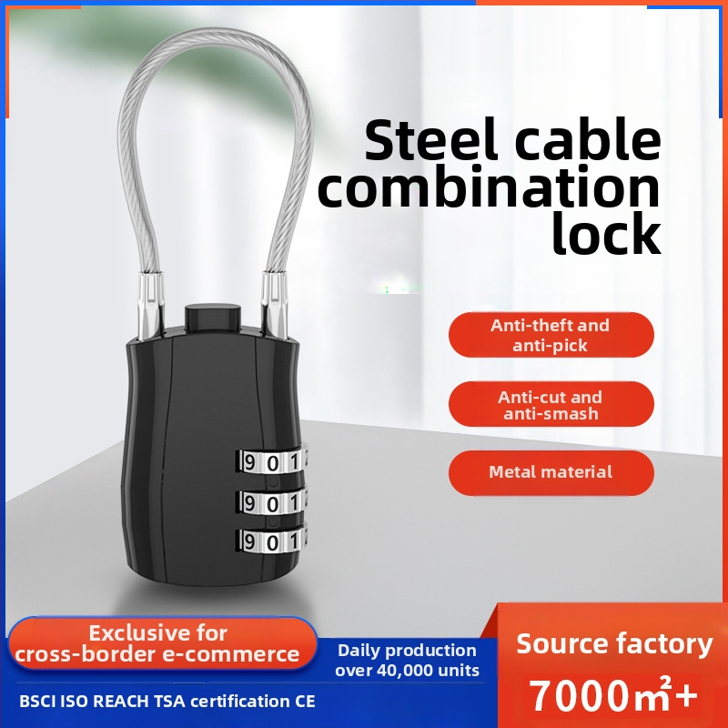 Κλειδαριά TSA για αποσκευές από κράμα ψευδάργύρου, μοντέλο TSA lock, πάχος ράβδου κλειδώματος 3, απόσταση μεταξύ ράβδων 39×24, κατάλληλη για τσάντες και ταξίδια