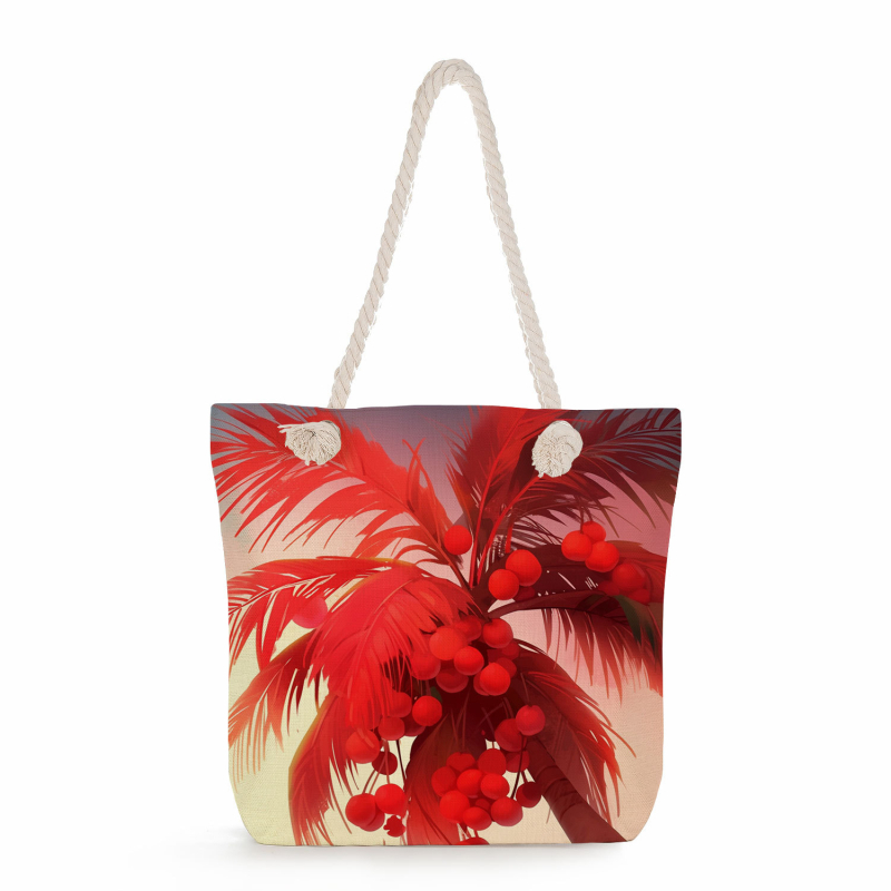 Női mintás tote táska len anyagból — Teknőslap levél mintája, poliészter bélés, vízszintes négyzet alakú forma, cipzáras zárás