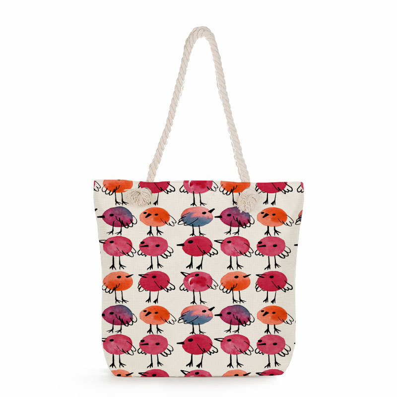 Női mintás tote táska len anyagból — Teknőslap levél mintája, poliészter bélés, vízszintes négyzet alakú forma, cipzáras zárás