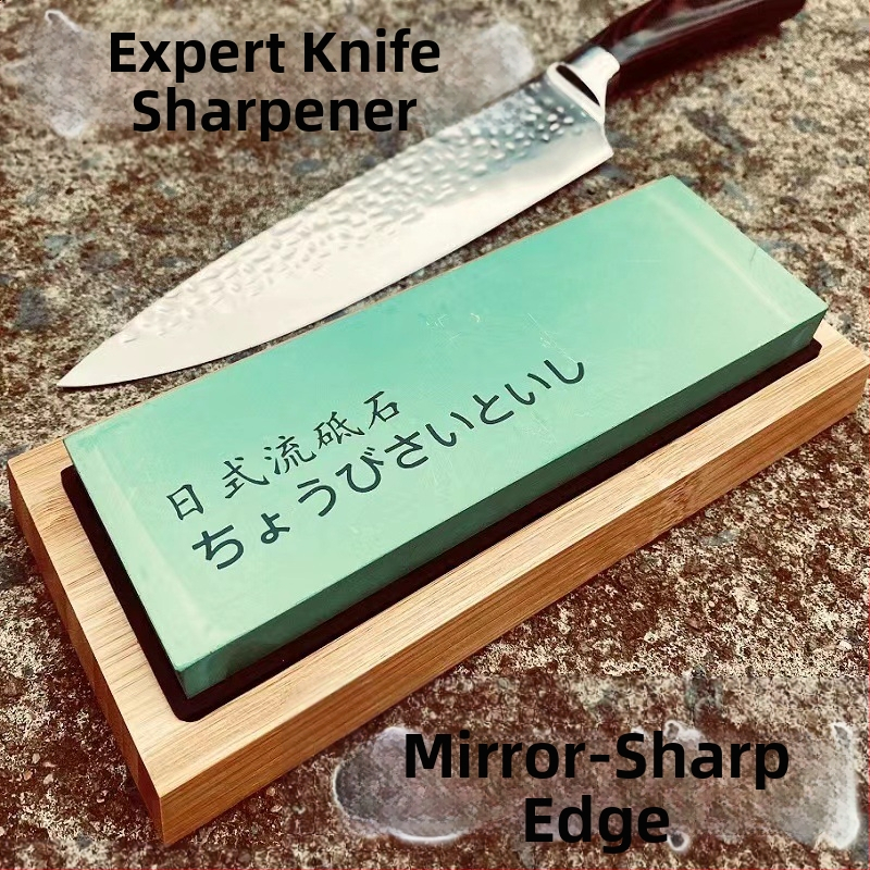 Japonijos stiliaus šlifavimo akmuo su dvigubu grūdumu 15000/45000 namų ir komerciniam ašmenų aštrinimui — korundas