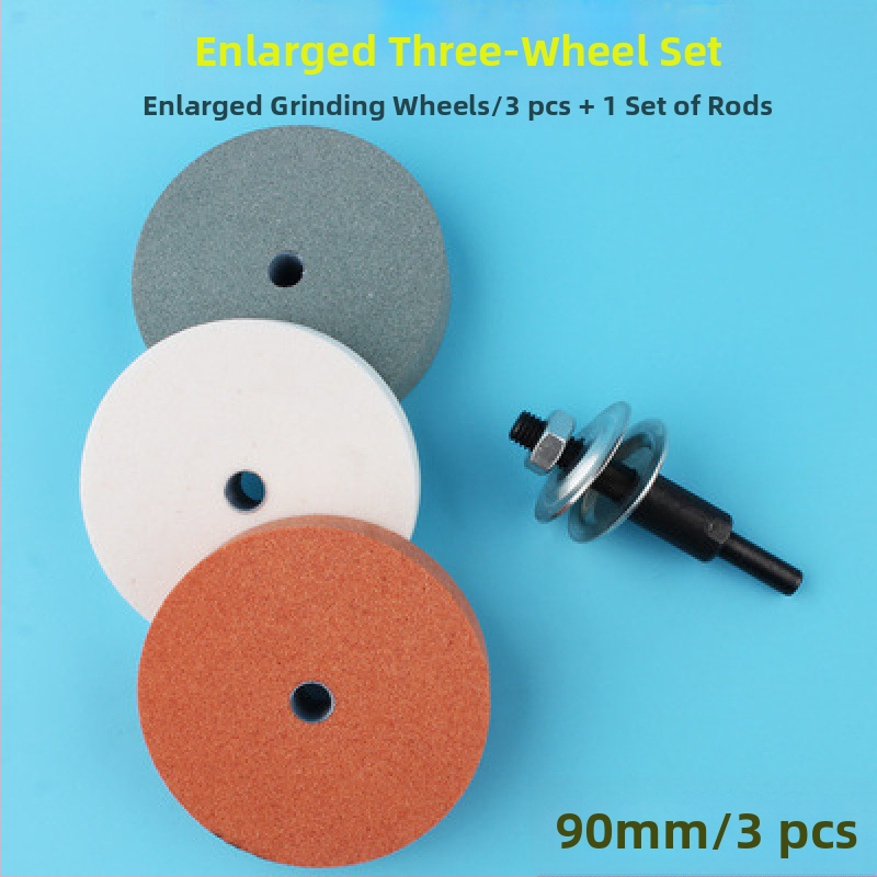 Αξεσουάρ ακονίσματος μαχαιριών για χειροκίνητο και ηλεκτρικό τρυπάνι • δίσκος λείανσης από ανοξείδωτο ατσάλι • λίθος γυαλίσματος • κυκλικός δίσκος λείανσης