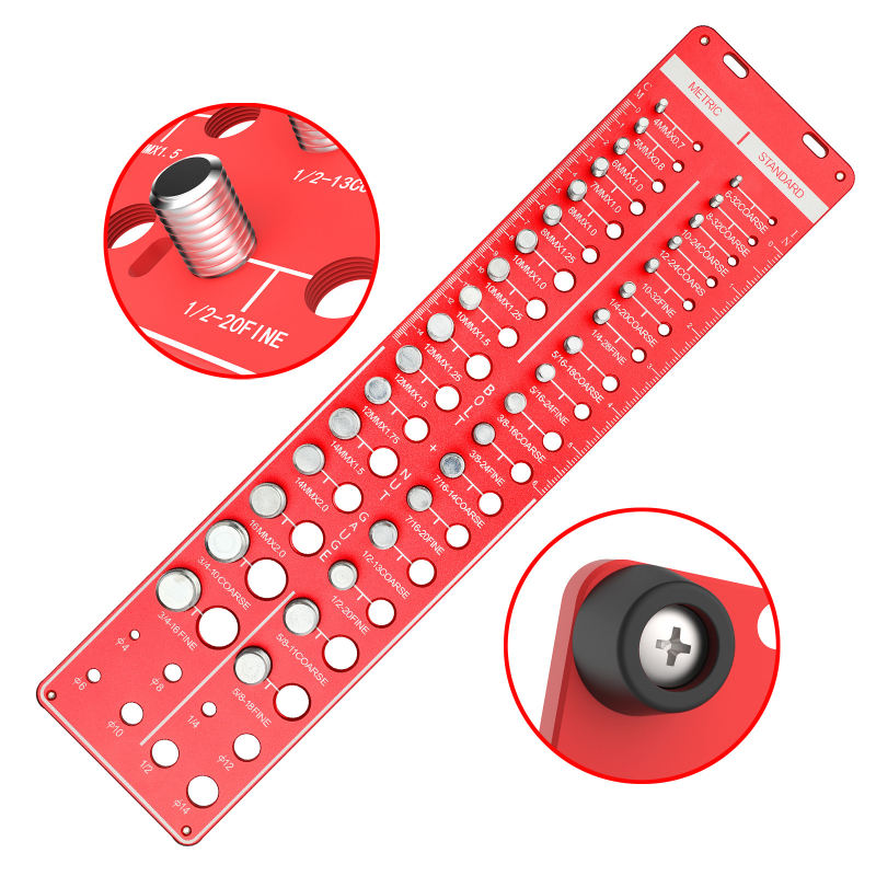 Ο τομέας με τεχνικές προδιαγραφές φαίνεται κενός. Μπορώ να δημιουργήσω τίτλους χρησιμοποιώντας τους βασικούς όρους από την αγγλική μετάφραση: «thread checker/μετρητής ινών» για βίδες, παξιμάδια και βίδες. Για ακριβείς 3–5 παραμέτρους χρειάζονται συγκεκριμέ