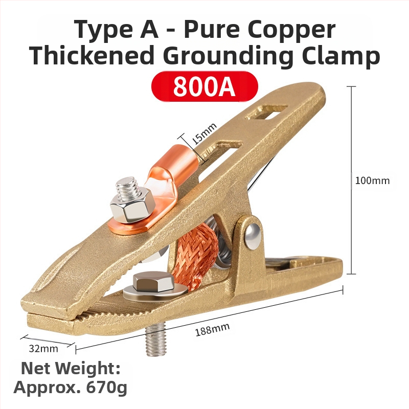 Κλιπ γείωσης συγκόλλησης Α-σχήματος από καθαρό χαλκό, 300-800 A, Handsome power