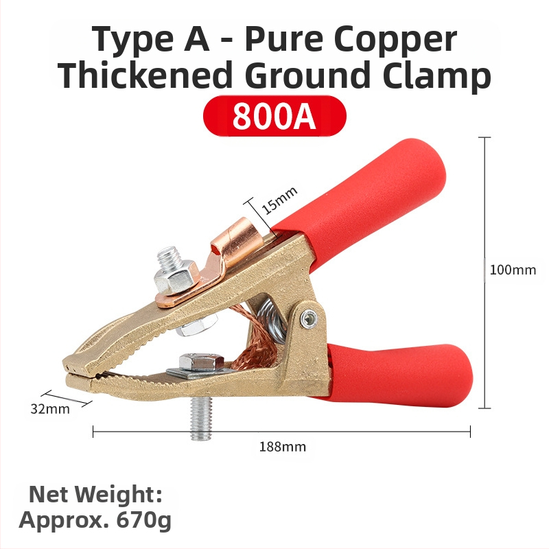 Κλιπ γείωσης συγκόλλησης Α-σχήματος από καθαρό χαλκό, 300-800 A, Handsome power