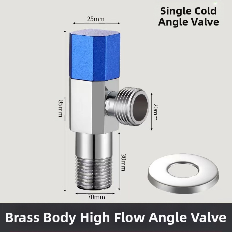 Латунен ъглов клапан, стенен монтаж, модел 8289, работно налягане 1,6 MPa, вътрешен диаметър 14 мм