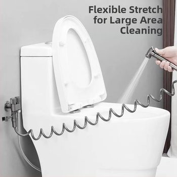 Set pištolja za pranje WC-a s ugradbenom instalacijom, bakreno tijelo, dvostruki izlaz, kutni ventil