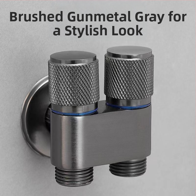 Set pištolja za pranje WC-a s ugradbenom instalacijom, bakreno tijelo, dvostruki izlaz, kutni ventil