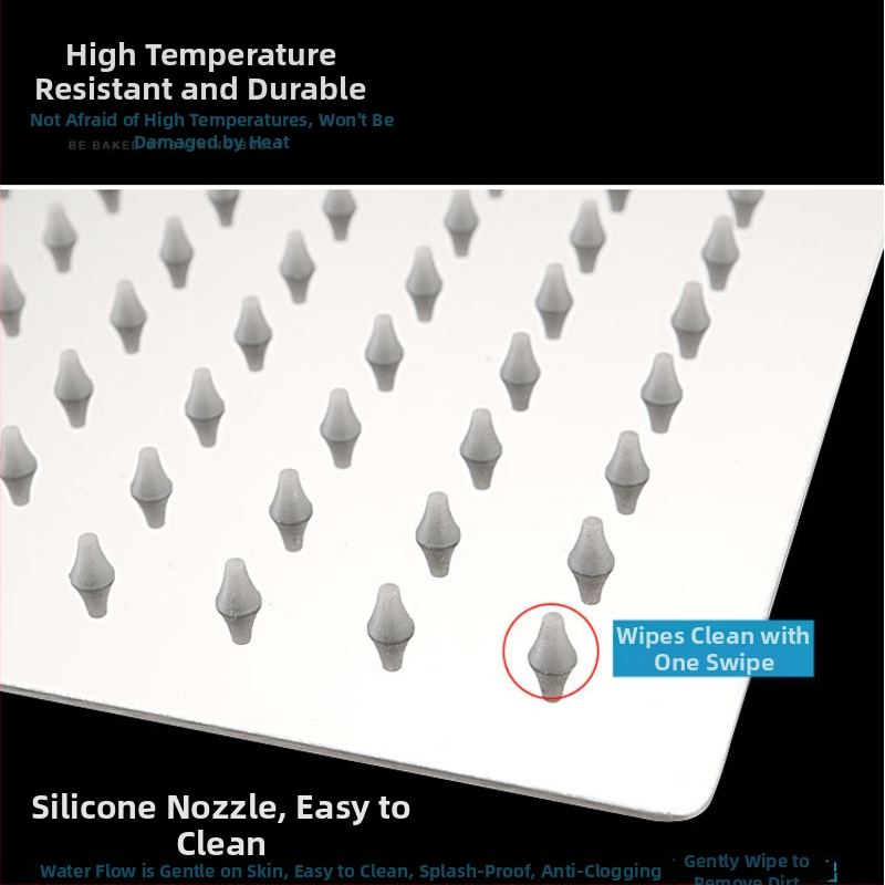 Душ лейка с горно пръскане и функция дъжд, неръждаема стомана, 4-точков универсален интерфейс 2 см, монтаж чрез резба, Hongbo