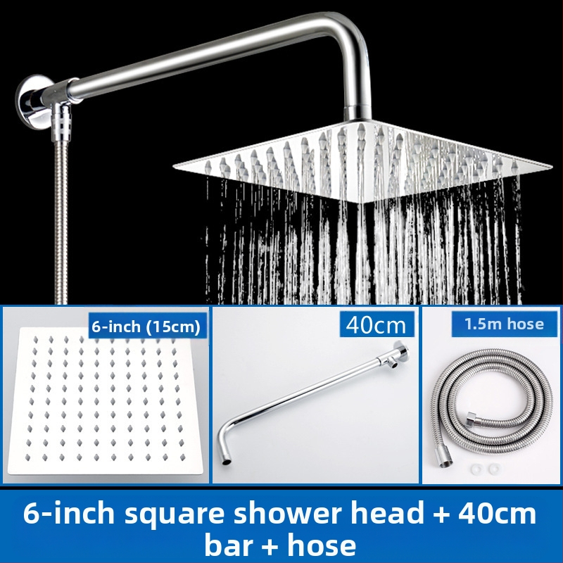 Viršutinė dušo galva su lietaus funkcija, nerūdijantis plienas, 4 taškų universalus sąsajos 2 cm, sriegio montavimas, Hongbo