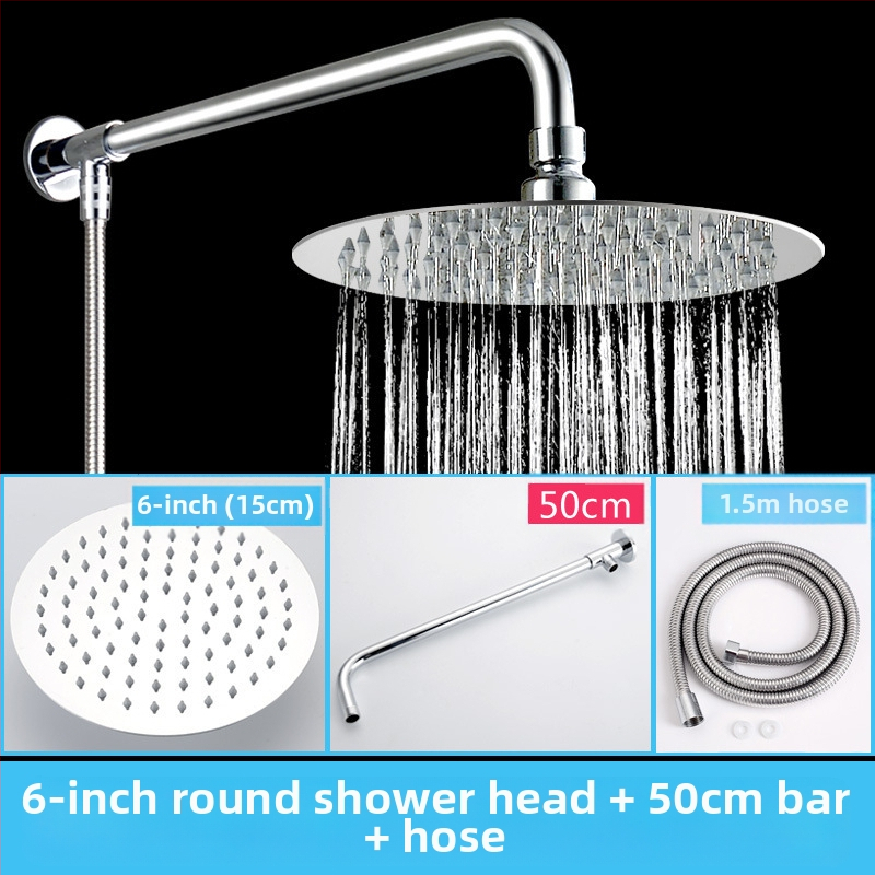 Viršutinė dušo galva su lietaus funkcija, nerūdijantis plienas, 4 taškų universalus sąsajos 2 cm, sriegio montavimas, Hongbo