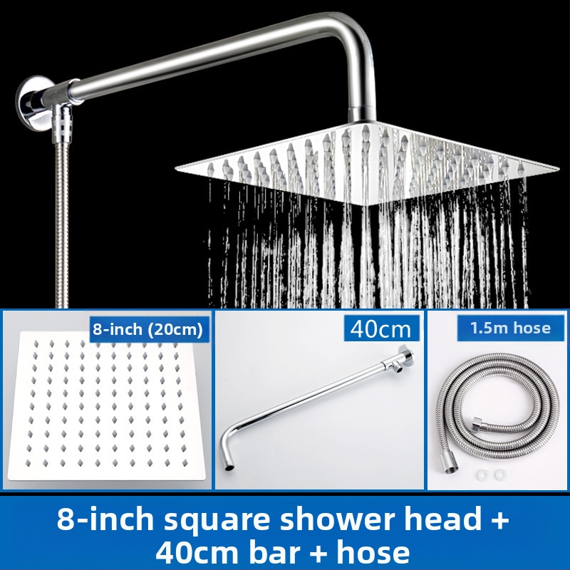 Viršutinė dušo galva su lietaus funkcija, nerūdijantis plienas, 4 taškų universalus sąsajos 2 cm, sriegio montavimas, Hongbo