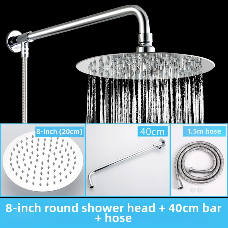 Viršutinė dušo galva su lietaus funkcija, nerūdijantis plienas, 4 taškų universalus sąsajos 2 cm, sriegio montavimas, Hongbo