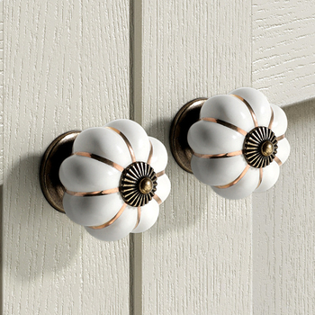 Κεραμική λαβή πόρτας ντουλαπιού – σχέδιο κολοκύθας, μονή οπή, ηλεκτροπλατιωμένη επίστρωση