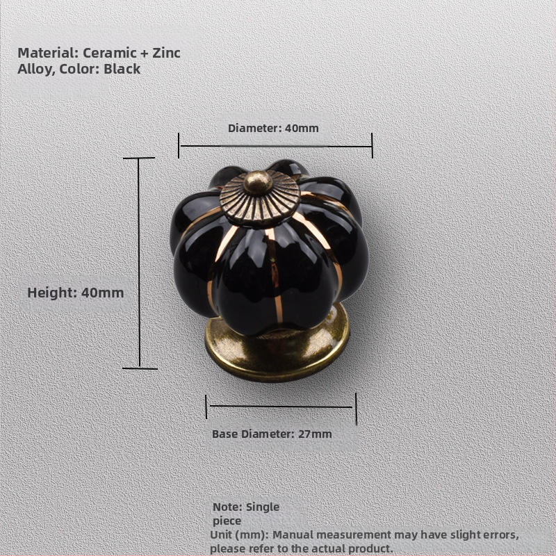 Κεραμική λαβή πόρτας ντουλαπιού – σχέδιο κολοκύθας, μονή οπή, ηλεκτροπλατιωμένη επίστρωση