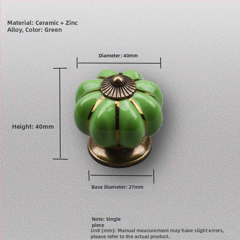 Κεραμική λαβή πόρτας ντουλαπιού – σχέδιο κολοκύθας, μονή οπή, ηλεκτροπλατιωμένη επίστρωση