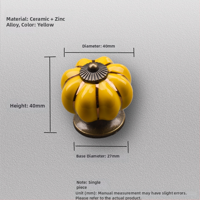 Κεραμική λαβή πόρτας ντουλαπιού – σχέδιο κολοκύθας, μονή οπή, ηλεκτροπλατιωμένη επίστρωση