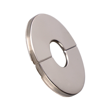 Apaļš nerūsējošā tērauda dekoratīvs vāciņš apkures katla dūmvadam – integrēts dalāms uzgriežams vāciņš sienas caurumam, sienas biezums 0,3 mm, klase 1